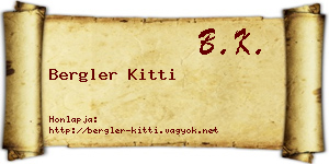 Bergler Kitti névjegykártya